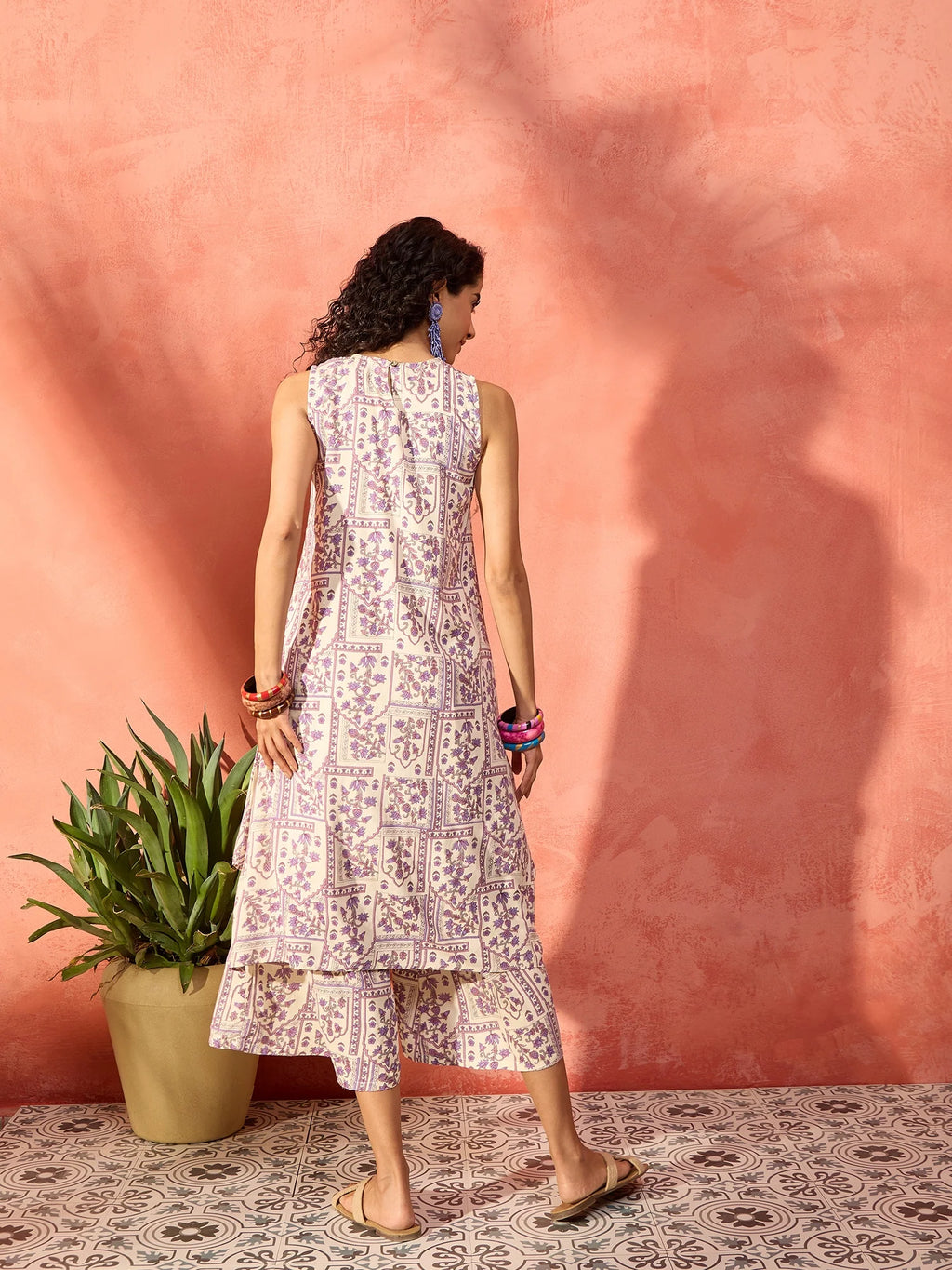 Floral Printed A-Line Kurta with Palazzo