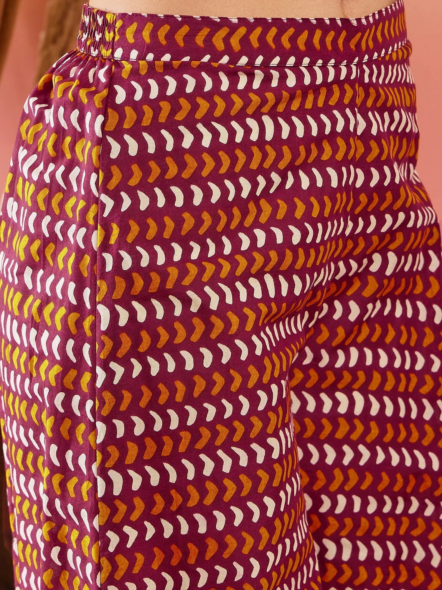 Women's Burgundy Floral Boota Print Strappy Printed Palazzo Set