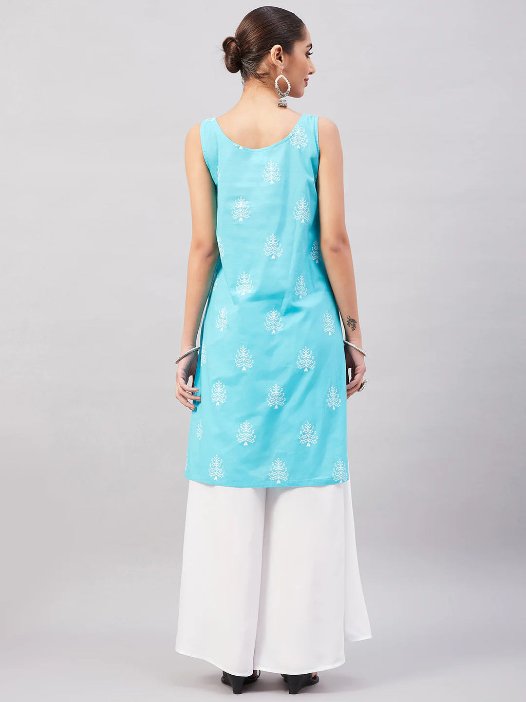 Sea Blue Straight Kurta