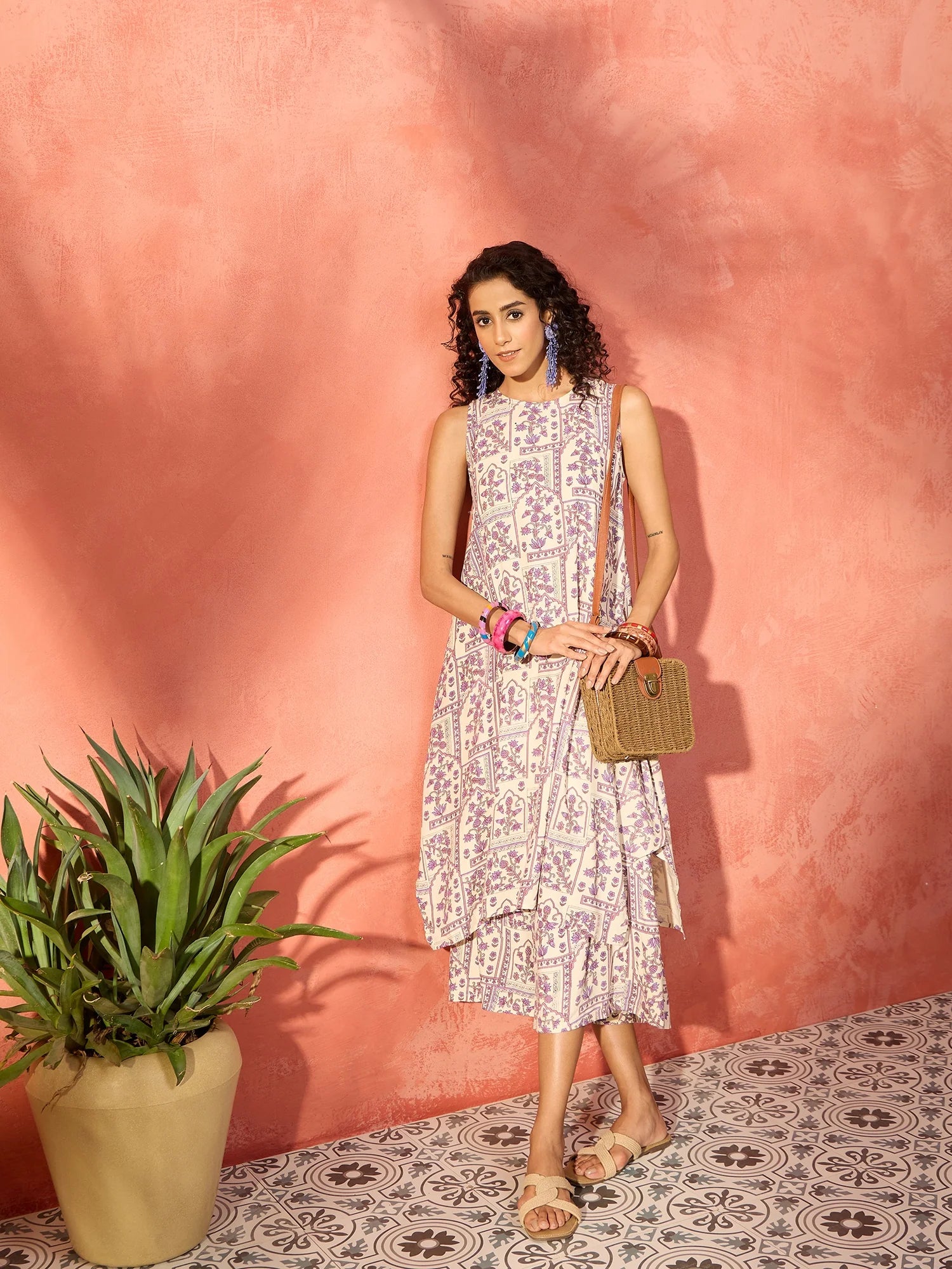 Floral Printed A-Line Kurta with Palazzo